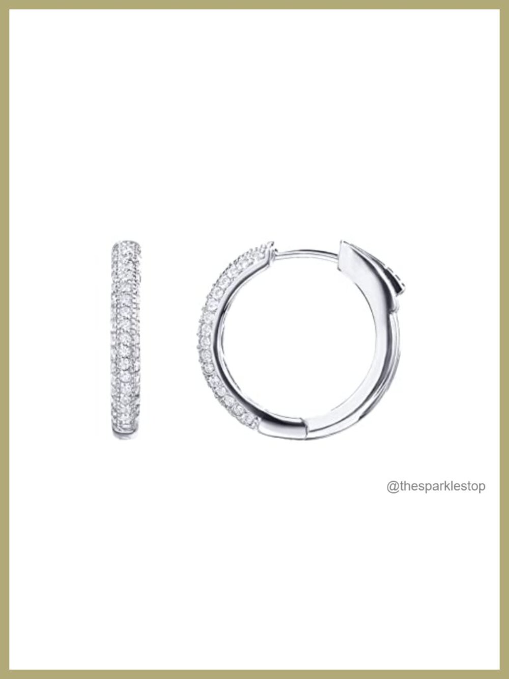 14K Gold Plated 925 Sterling Silver Cubic Zirconia Hoop Earrings | Halo CZ